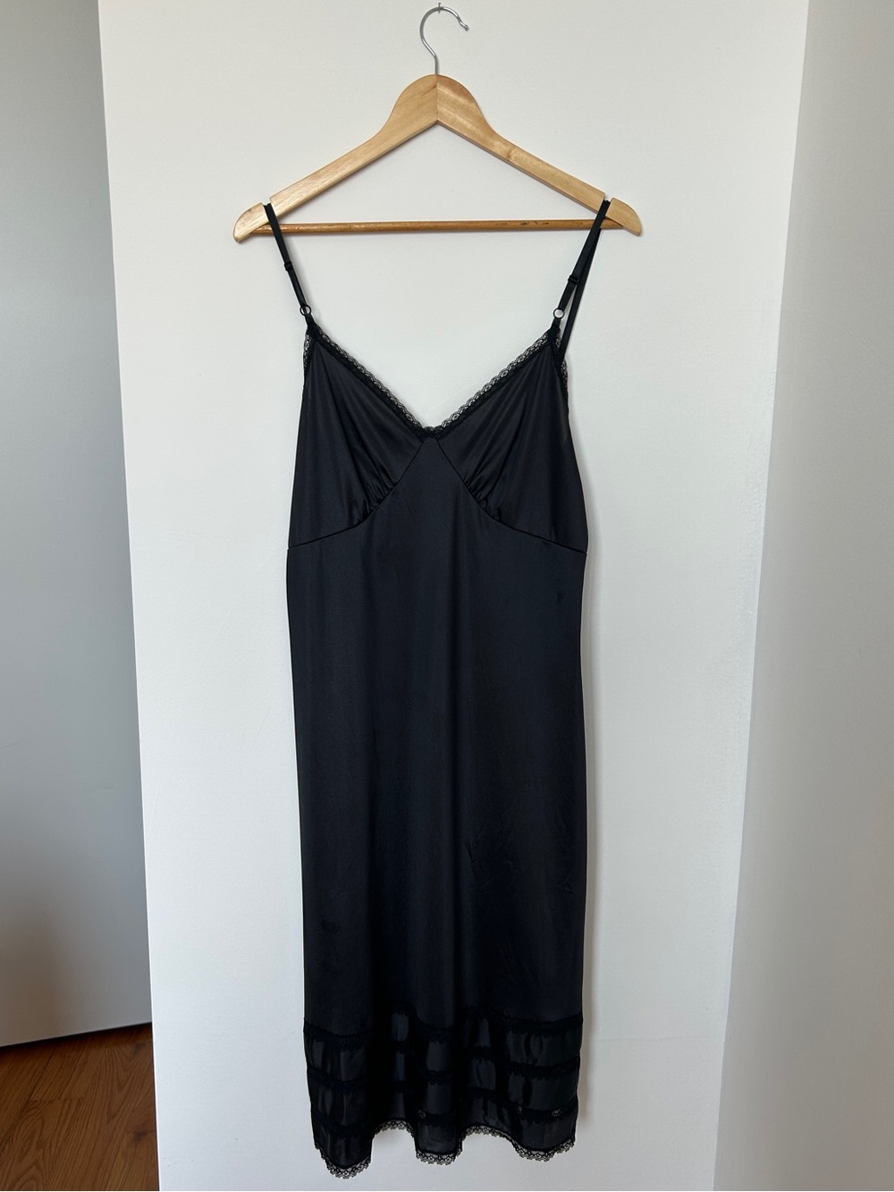 Vintage Black Lace Slip Dress